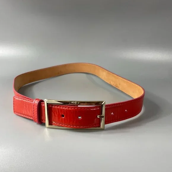 Bally | Accessories | Bally Orangered Patent Leather Belt  display picture 3